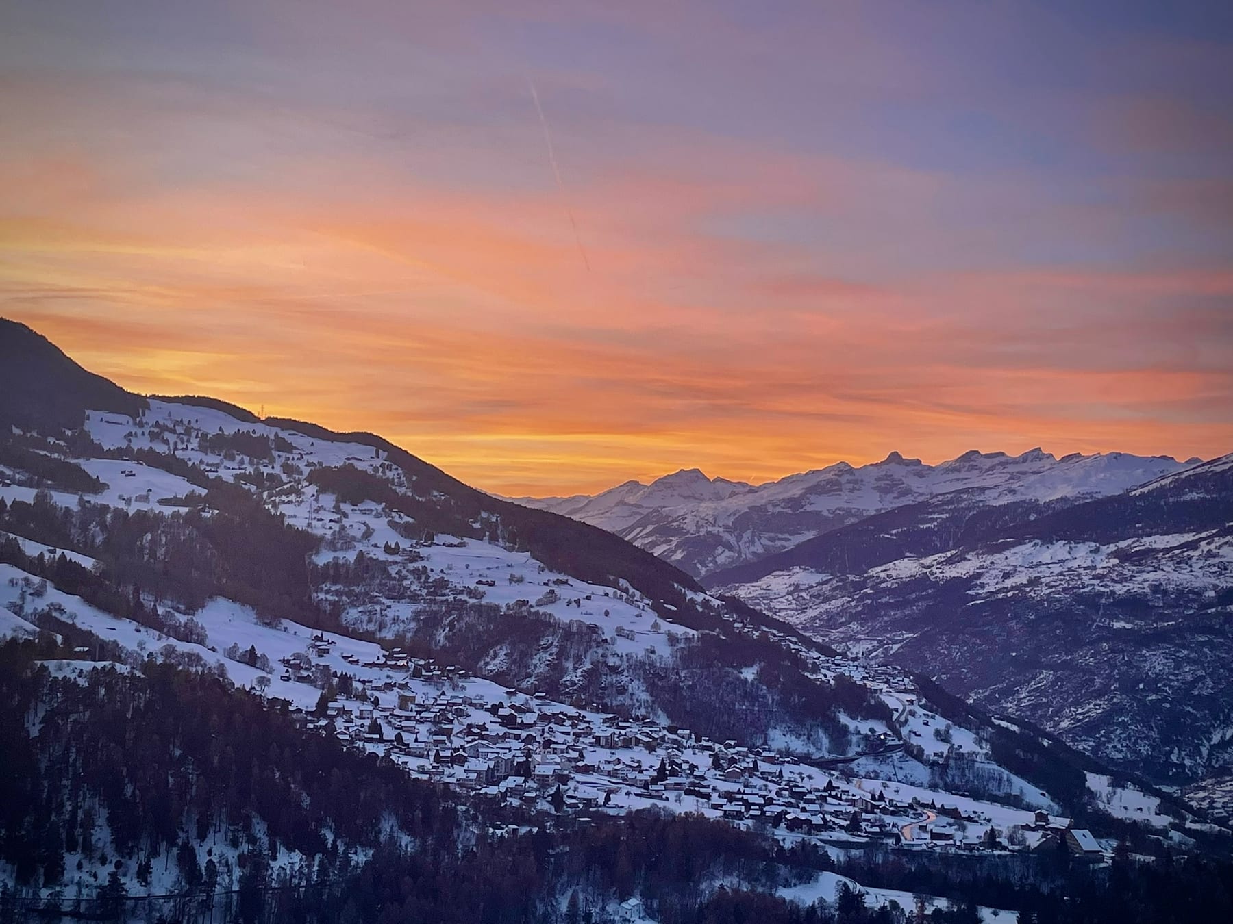 Winterpanorama über dem Rhonetal